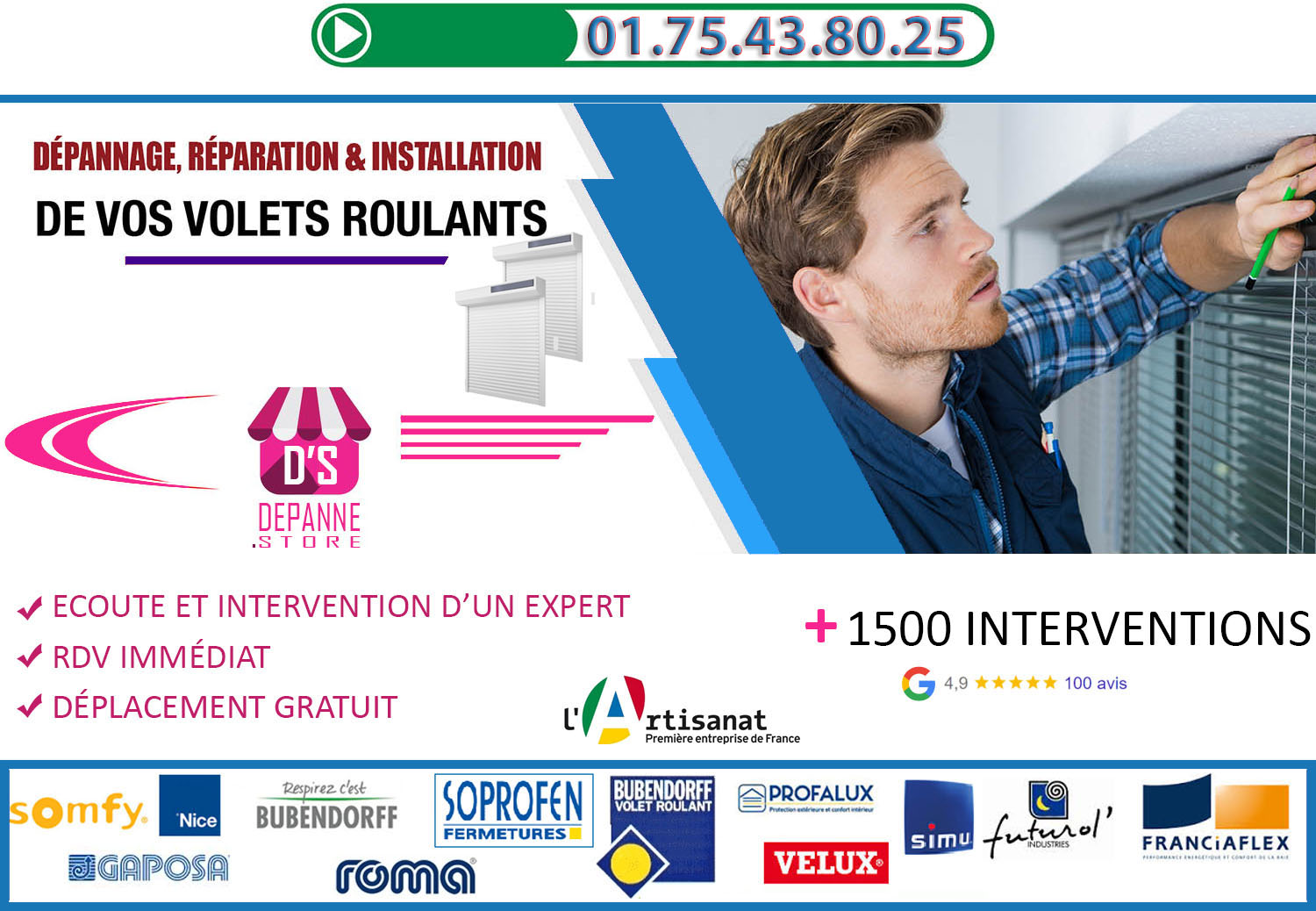 Panne Volet Roulant Villaines sous Bois 95570